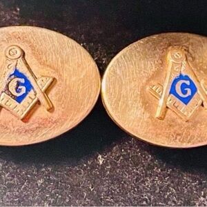 12K gold filled cufflinks Masonic vintage mens cuff links